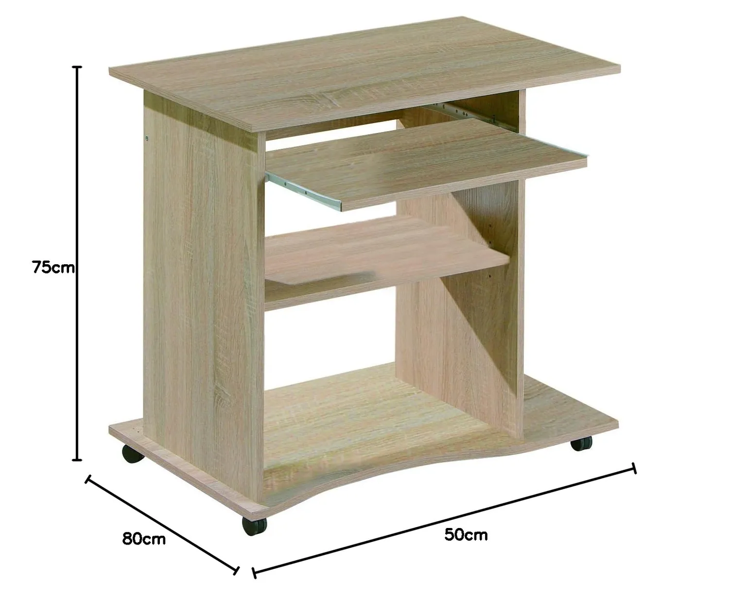 Inter Link Durini Schreibtisch 80x50x75 cm Rollen