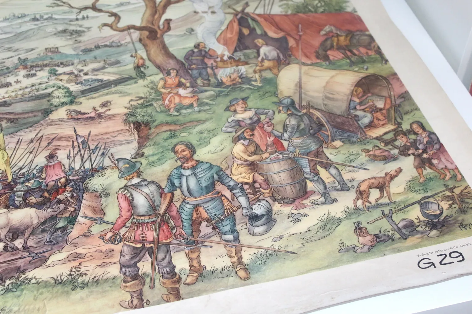 Mon Ami(e) Vintage Rollkarte Dreißigjähriger Krieg 99 cm