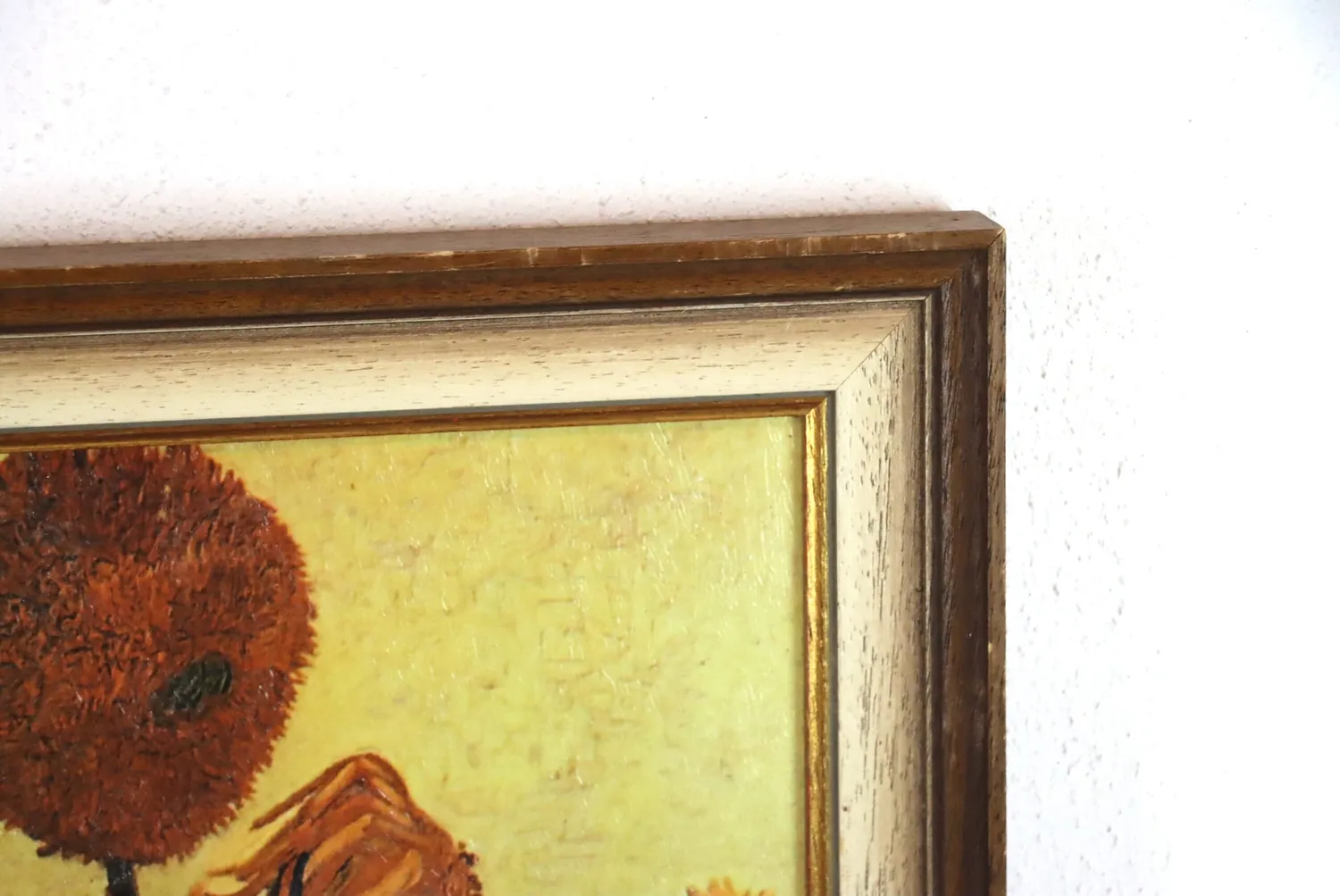 Mon Ami(e) Vintage Druck auf Leinwand Fünfzehn Sonnenblumen van Gogh