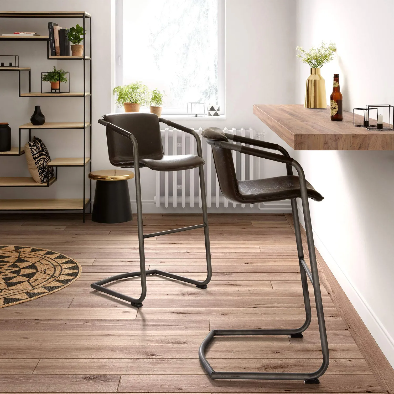 Kave Home Push Standregal 100x180 Mangoholz Stahl schwarz