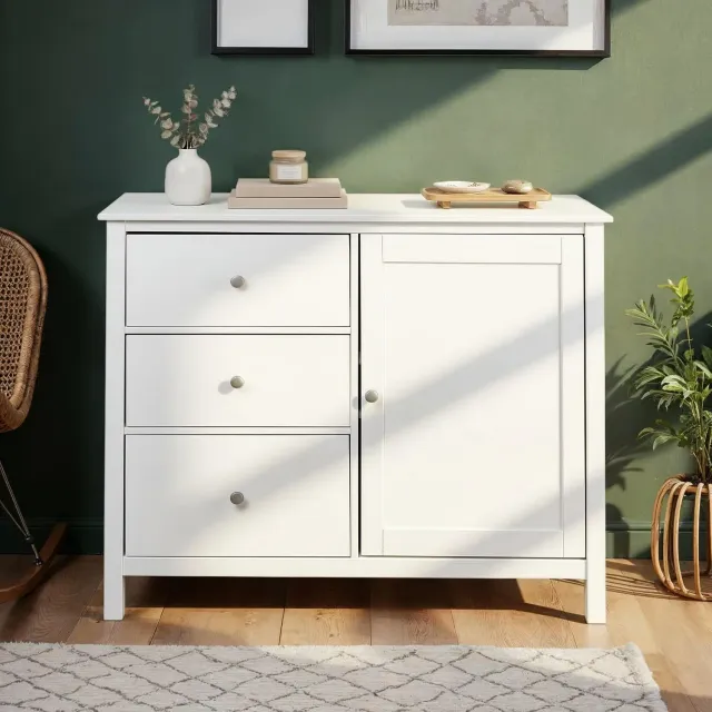Inter Link Pinora Home Kommode weiß 96 cm 3 Schubladen