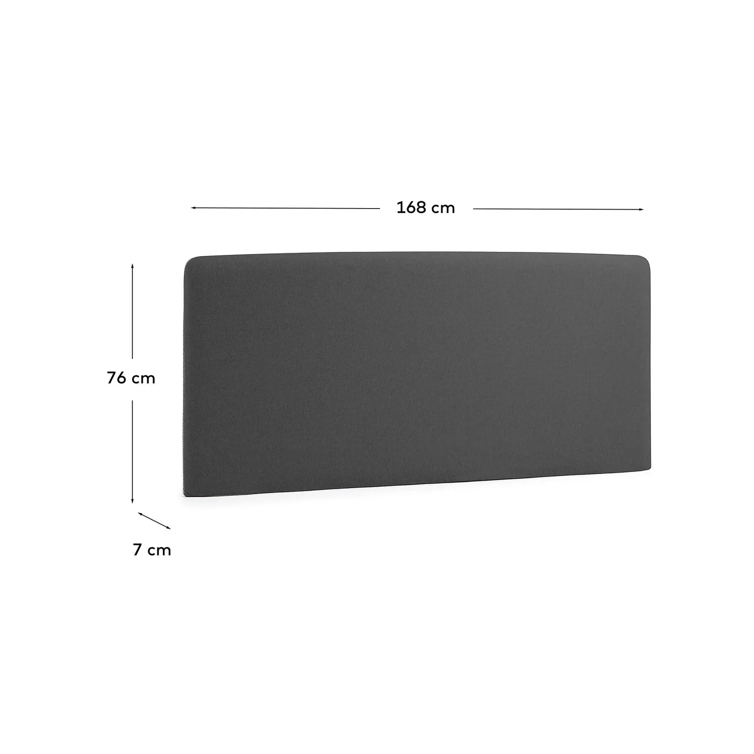 Kave Home Dyla Kopfteil 168 cm anthrazit Varese-Stoff