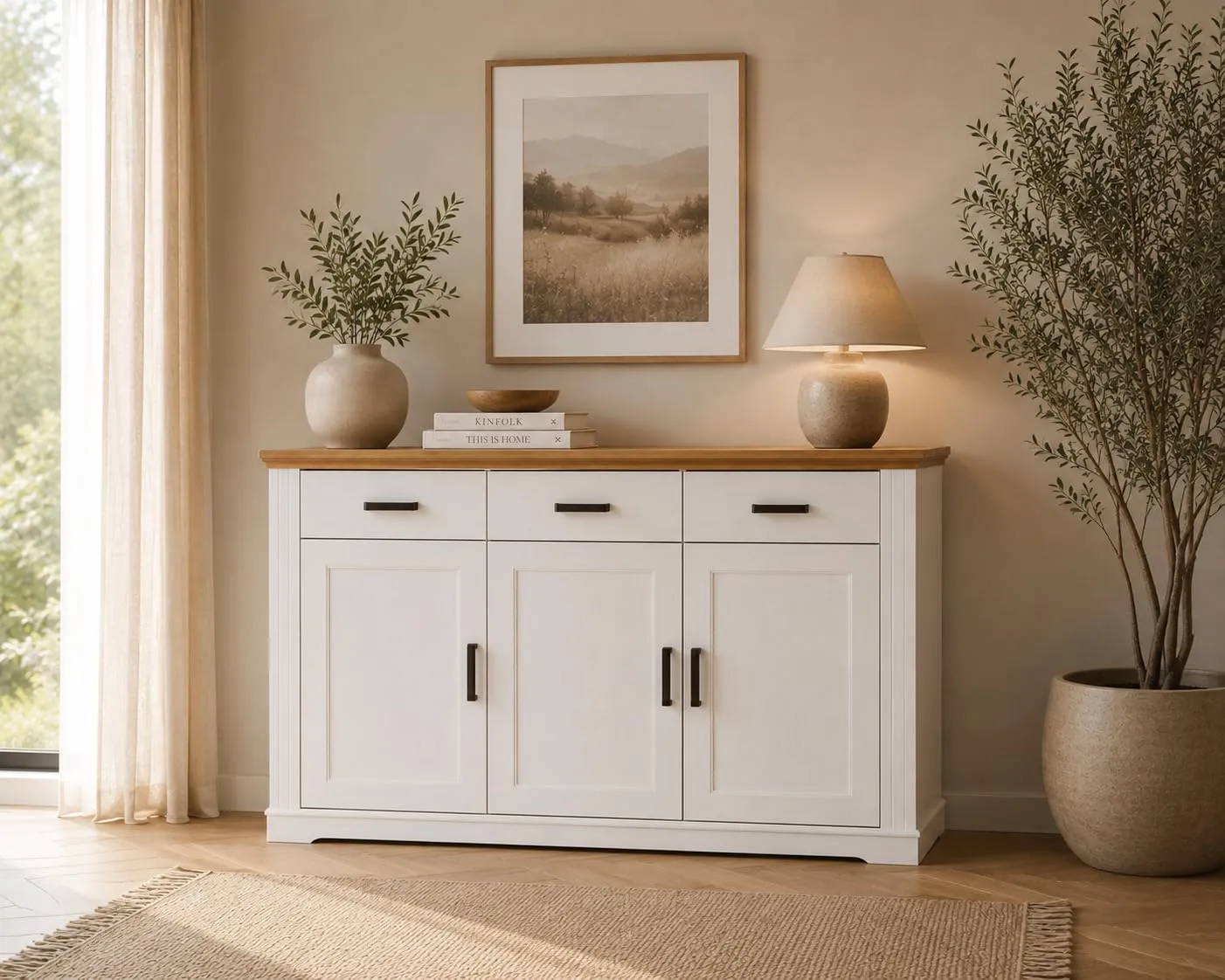 Inter Link Sideboard Kiefer massiv Kommode