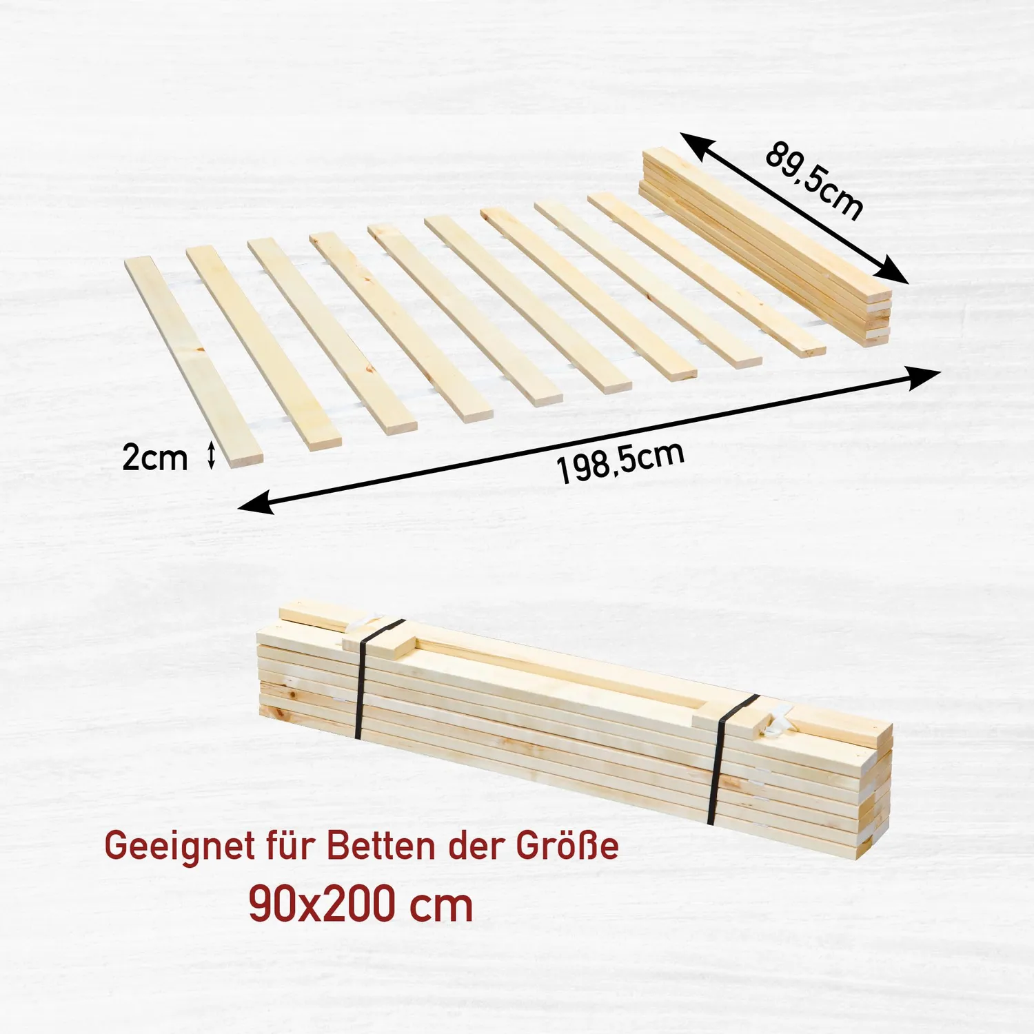 Inter Link Lattenrost Rollrost Massivholz natur