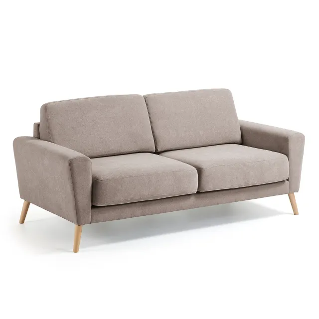 Kave Home Narnia 3-Sitzer Sofa braun Buche Teflon