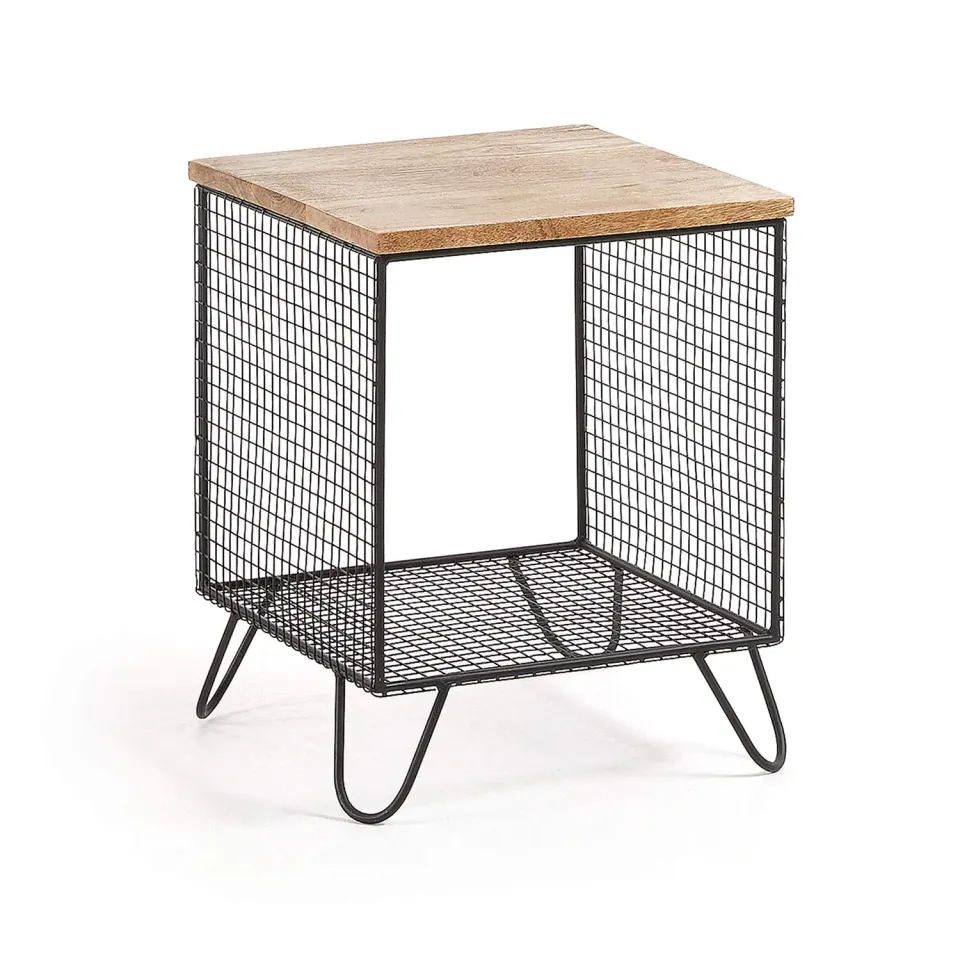 Kave Home Aida Beistelltisch 38x38 cm Mango Schwarz