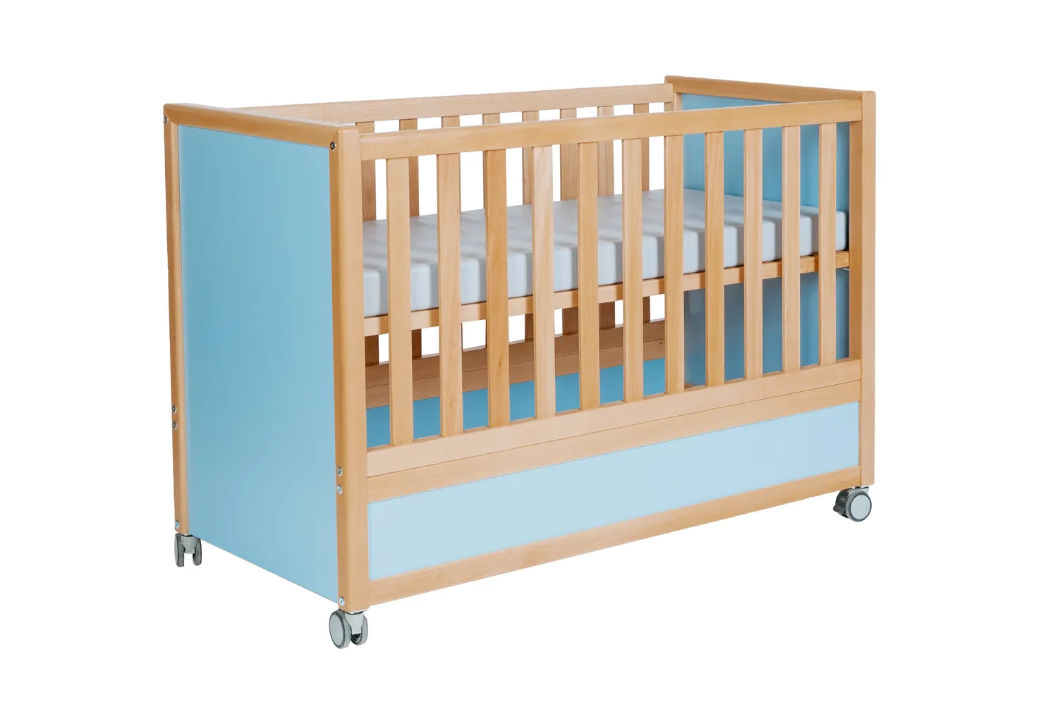 Kundler Home Babybett Buche Massivholz mit Rollen
