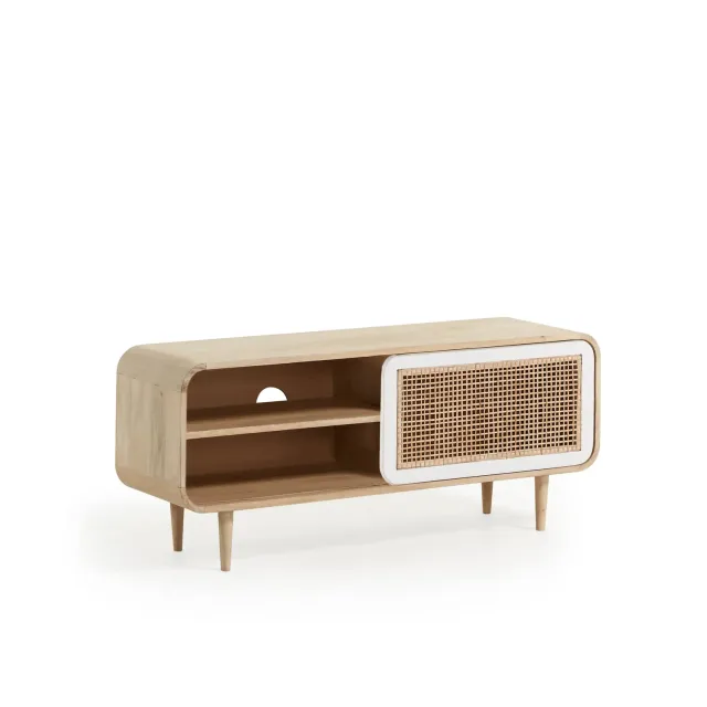 Kave Home Georg TV-Lowboard 120x50 Mangoholz Rattan