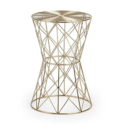 Kave Home Iode Beistelltisch rund Ø 33 cm Gold Stahl