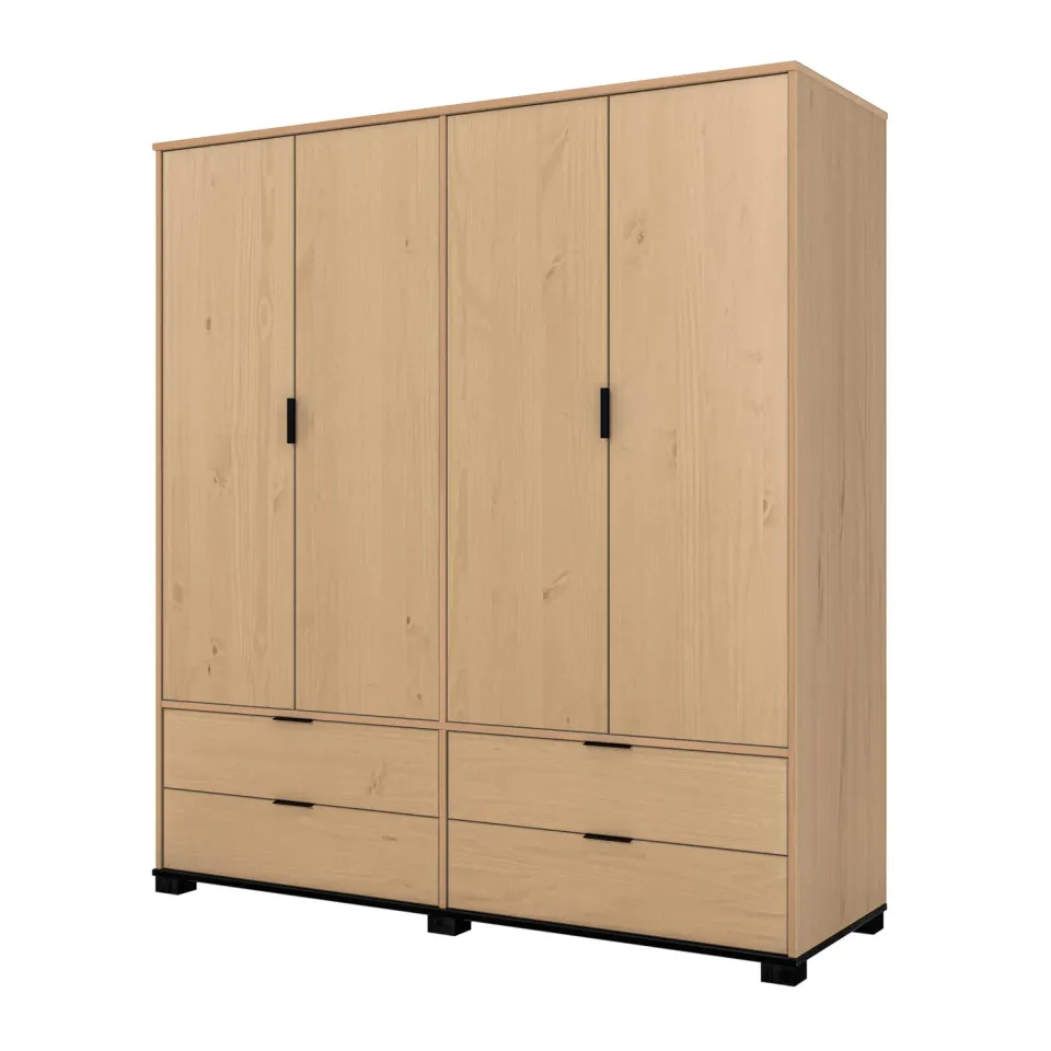 Inter Link Luna Kleiderschrank 4-türig Oak Colori 180 cm