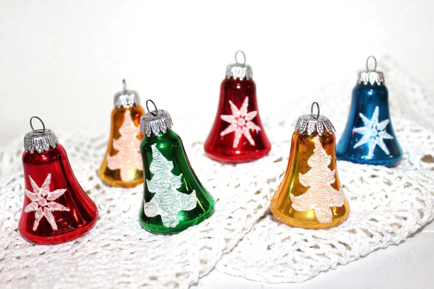 Mon Ami(e) Vintage Weihnachtsanhänger Glocken 6er Glas