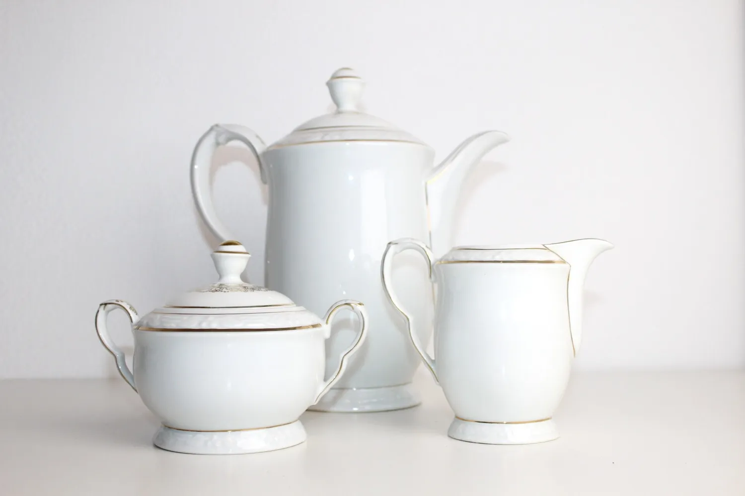 Mon Ami(e) Vintage Goldrand Kaffee-Service für 5 Personen Porzellan