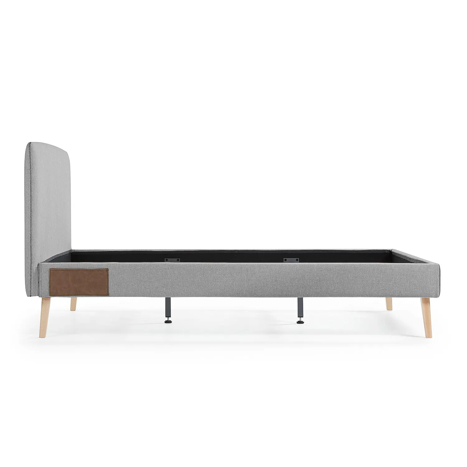Kave Home Dyla Polsterbett 150x190 Stoff grau