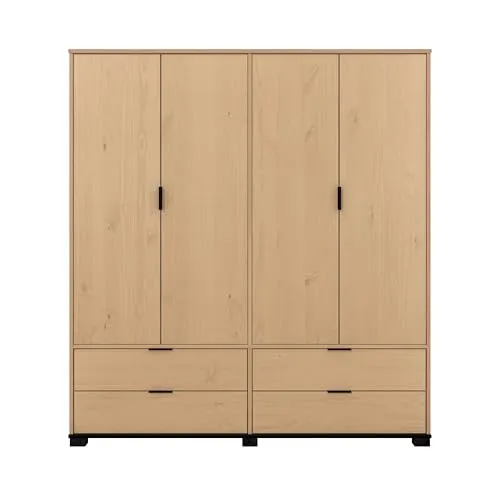 Inter Link Luna Kleiderschrank 4-türig Oak Colori 180 cm