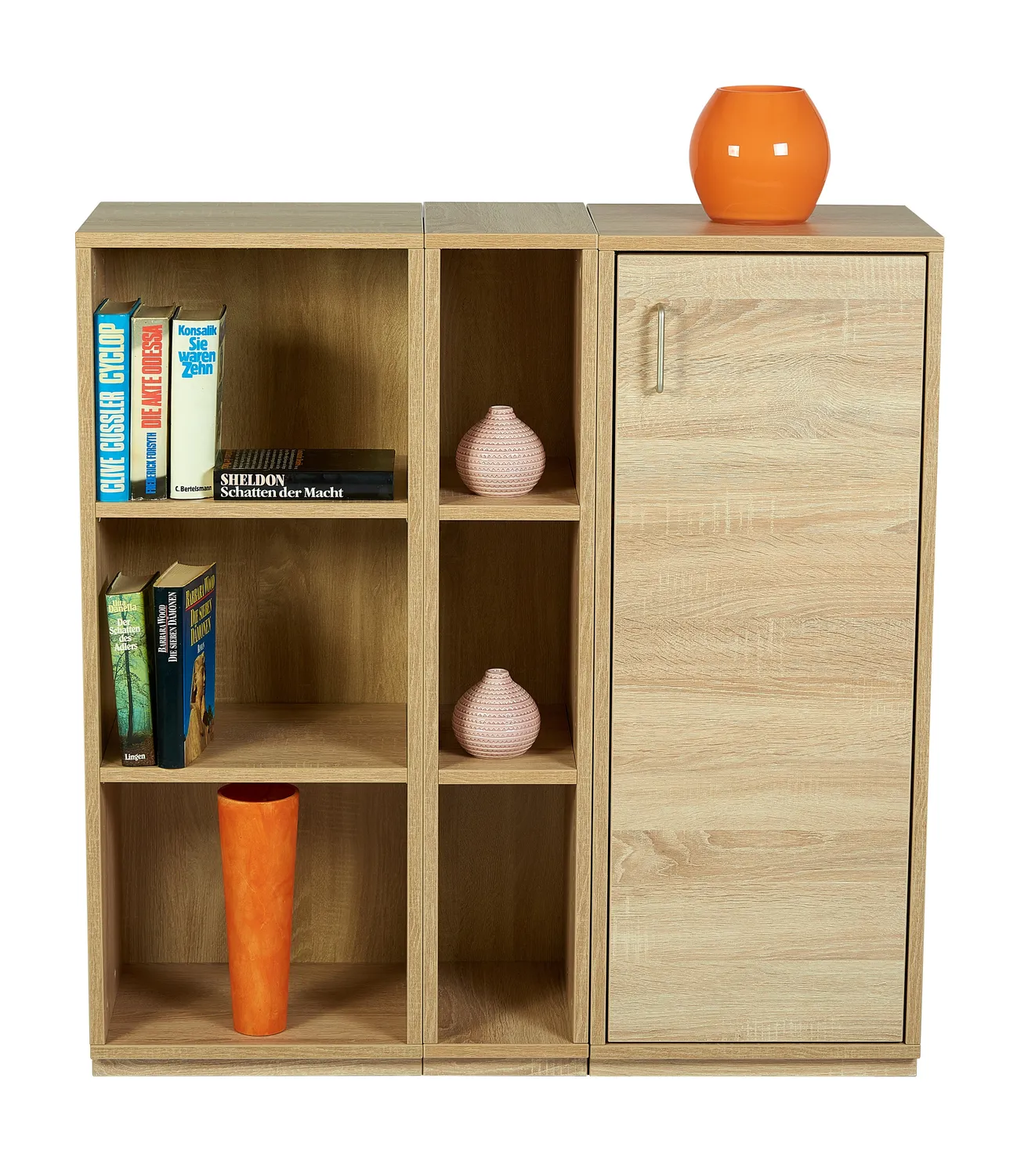 Kundler Home Der Bücherfreund Regal Eiche mit Rückwand