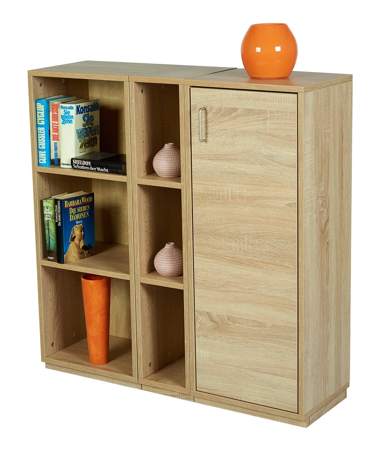 Kundler Home Der Bücherfreund Regal Eiche mit Rückwand