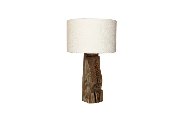 alpina design Palombella Tischlampe Holz Stoffschirm