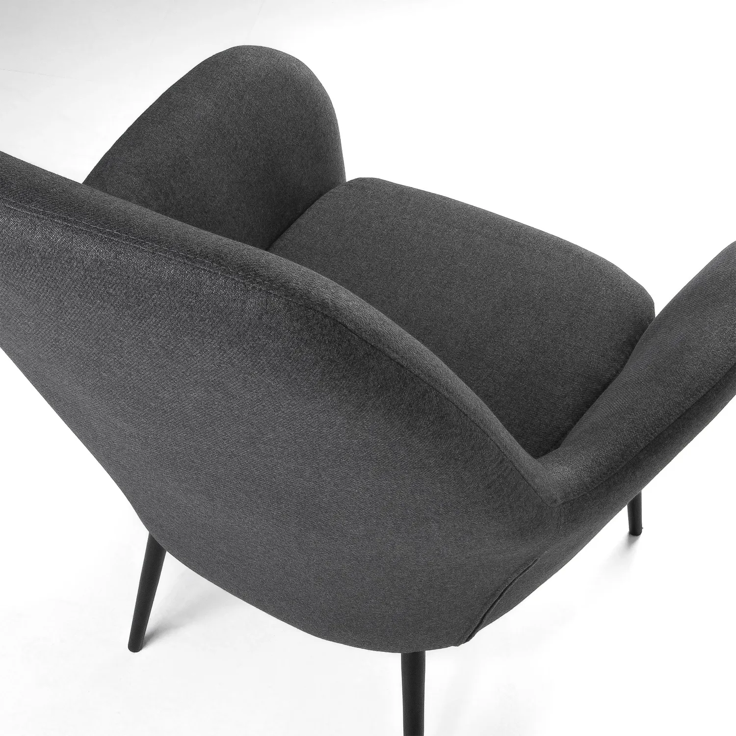 Kave Home Alegria Sessel dunkelgrau Stoff Stahl
