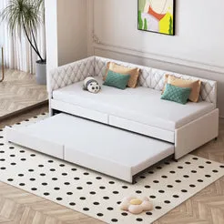 In And OutdoorMatch Schlafsofa Samt Grau 200x96cm 12cm Matratze