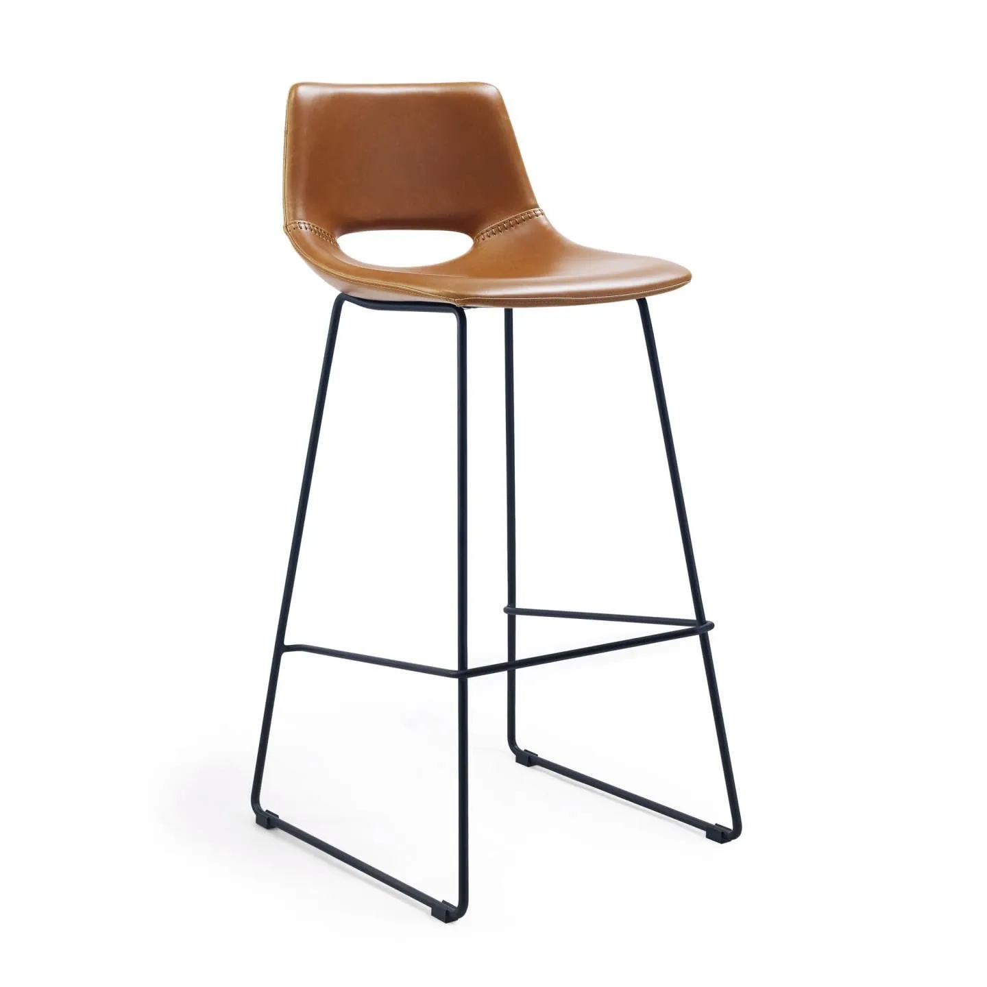 Kave Home Zahara Barhocker 65 cm Kunstleder