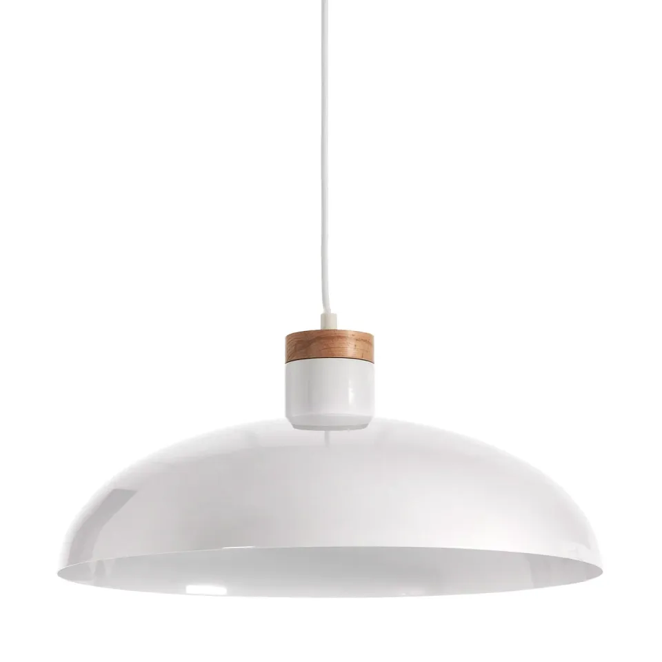 Kave Home Gotram Pendelleuchte weiß Holz Stahl E27 38 cm