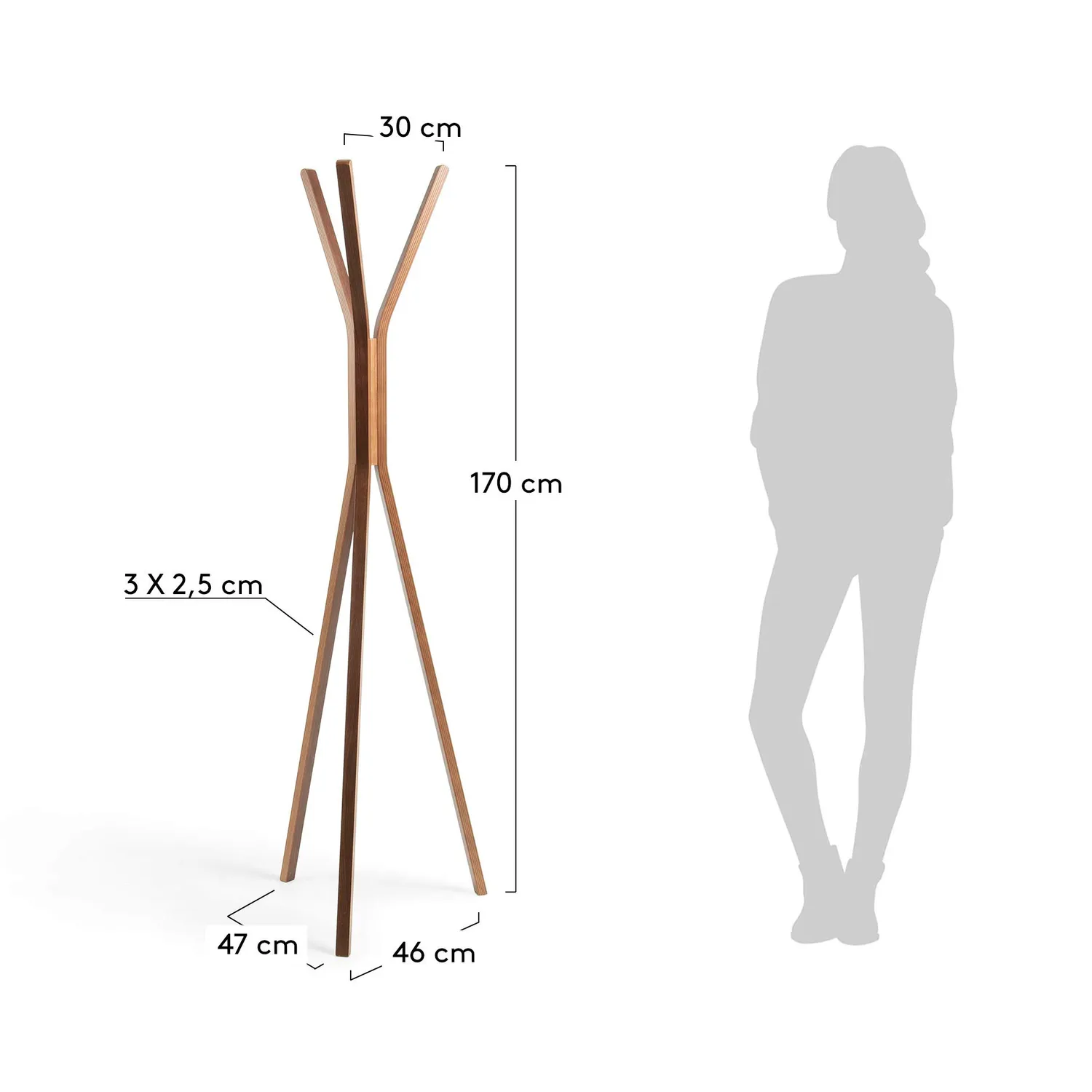 Kave Home Chelsey Garderobe 173 cm Walnuss Holz