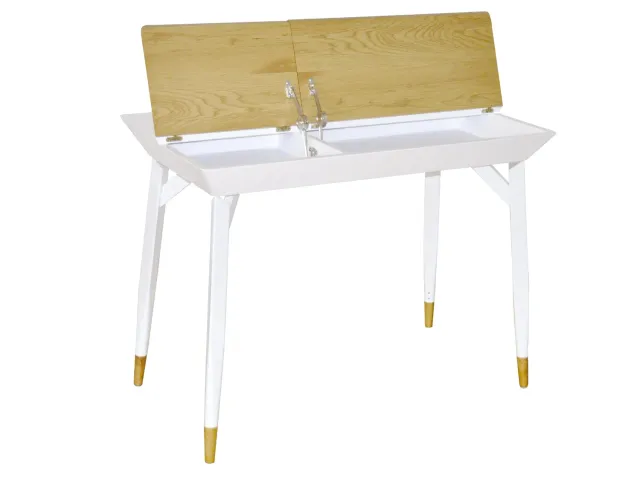 Inter Link Schreibtisch Weiß Wildeiche 105 cm Schublade