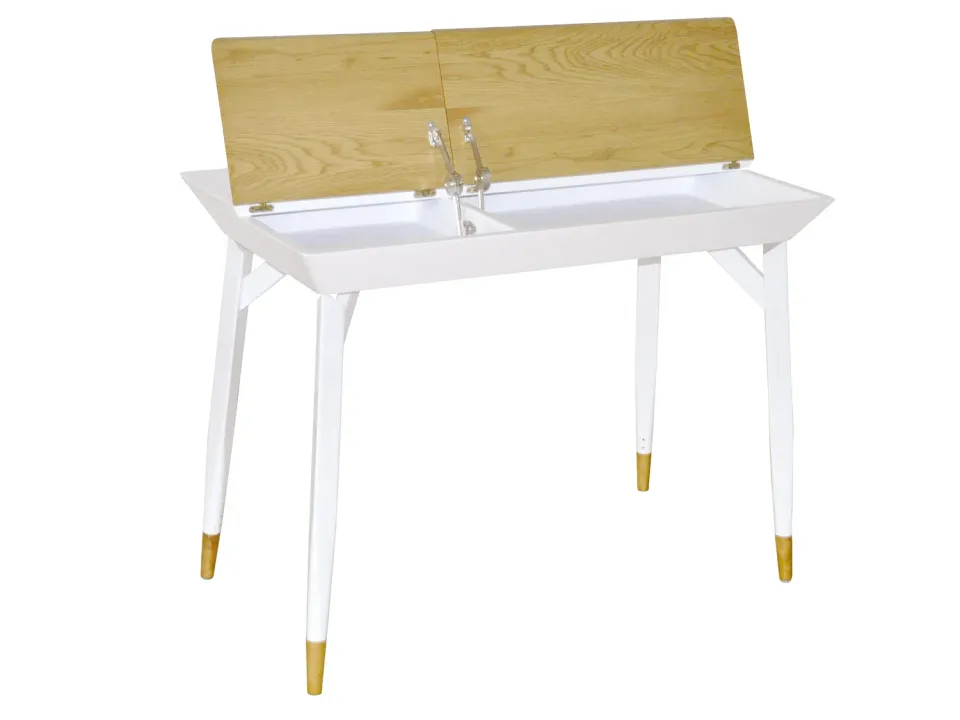 Inter Link Schreibtisch Weiß Wildeiche 105 cm Schublade