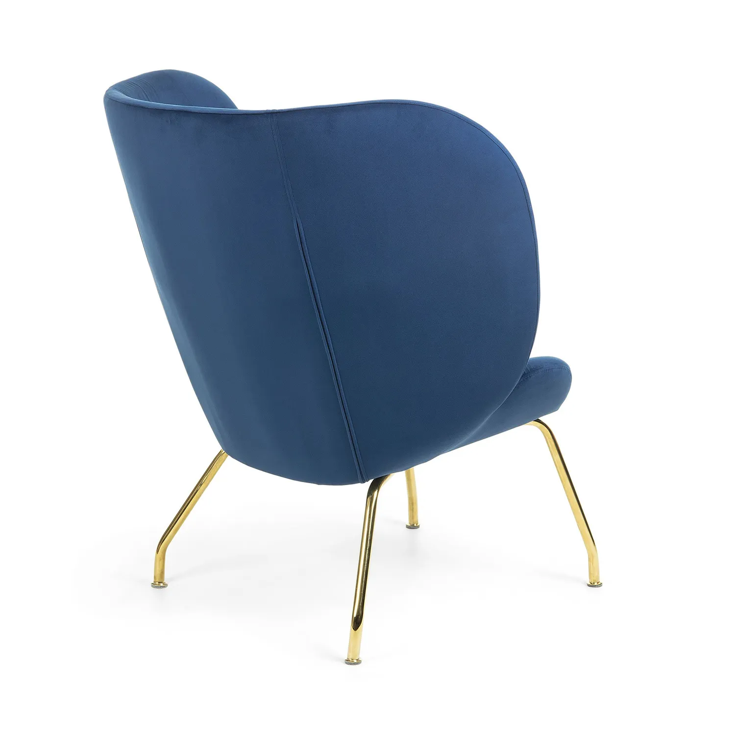 Kave Home Violet Sessel Blauer Samt Goldbeine