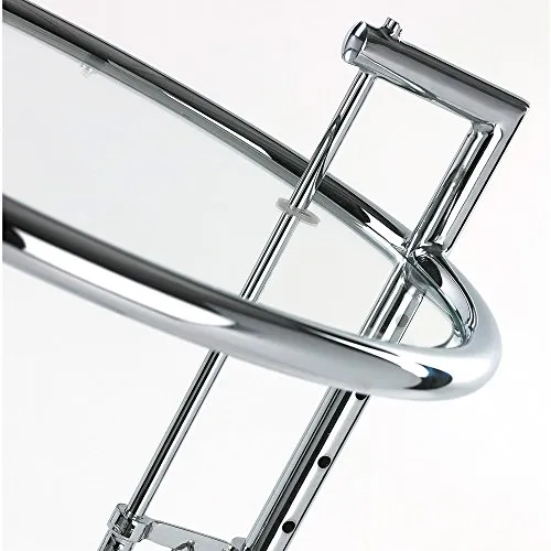 Kave Home Napoli Beistelltisch Ø 51 cm Glas höhenverstellbar