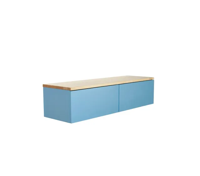 Kundler Home Wandboard Schlüsselkasten Blau Pastell mit Schublade