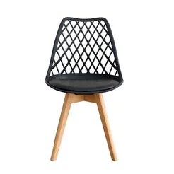 In And OutdoorMatch Esszimmerstühle 4er Set Mesh Holzbeine