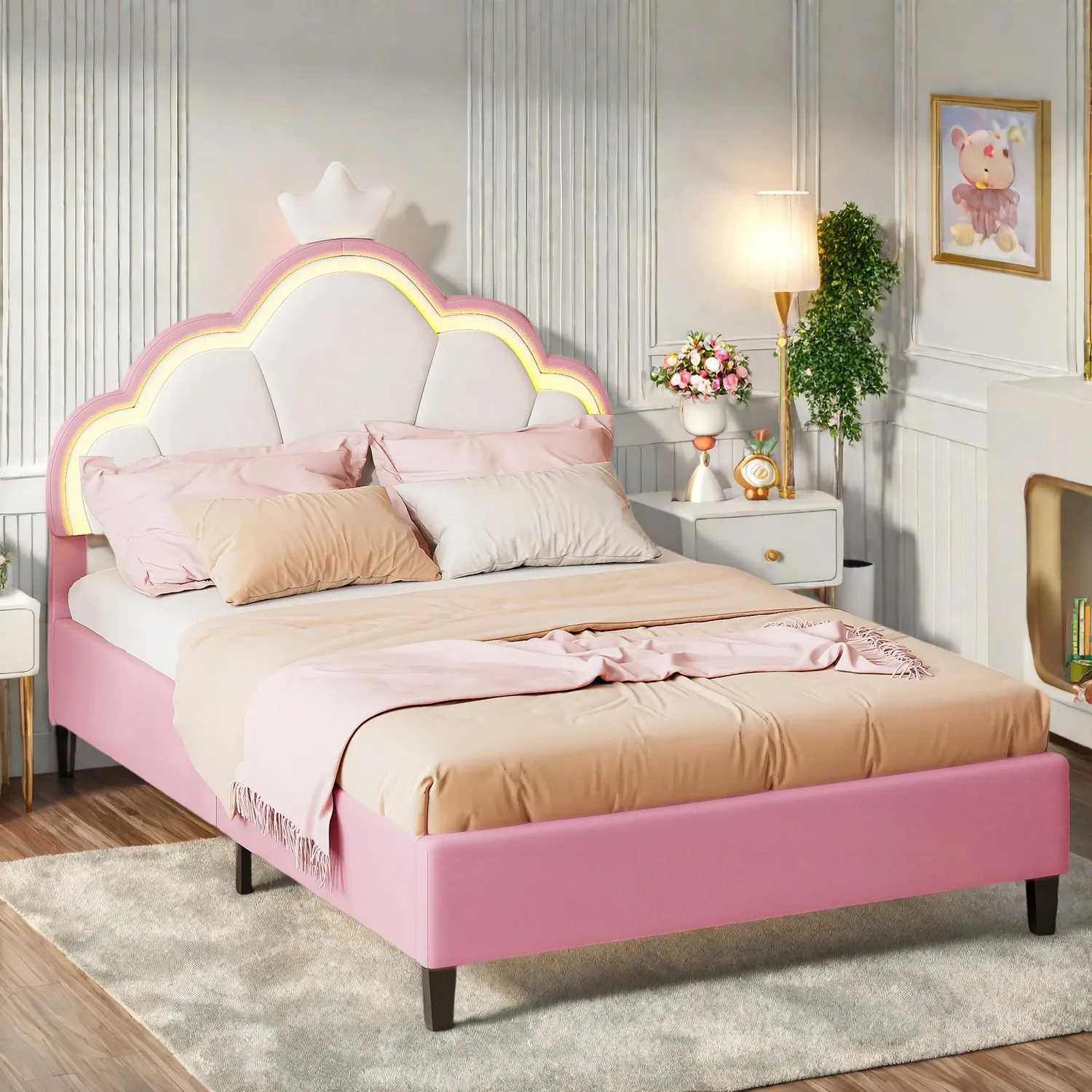 In And OutdoorMatch Polsterbett LED Flanell 90x200 cm