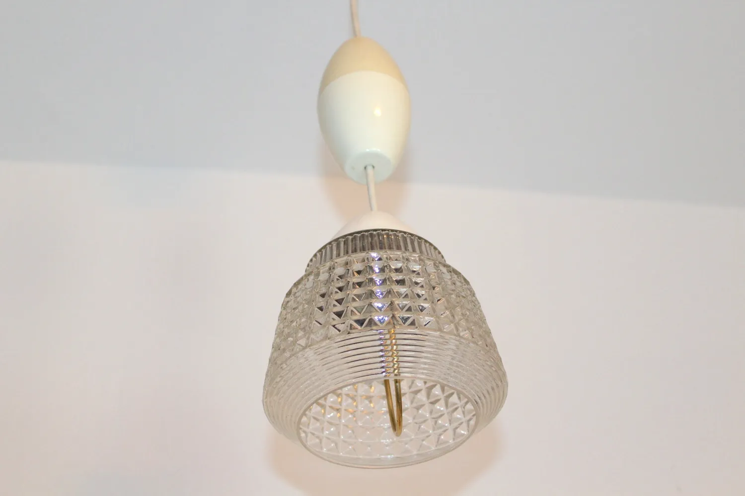 Mon Ami(e) Vintage Glaslampe Hängelampe Glas 78 cm 70er