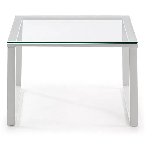 Kave Home Sivan Couchtisch 60 x 60 cm Klarglas Weiß