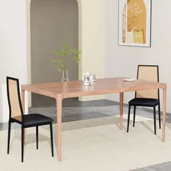 In And OutdoorMatch Esszimmerstühle 2er Set Schwarz Holz