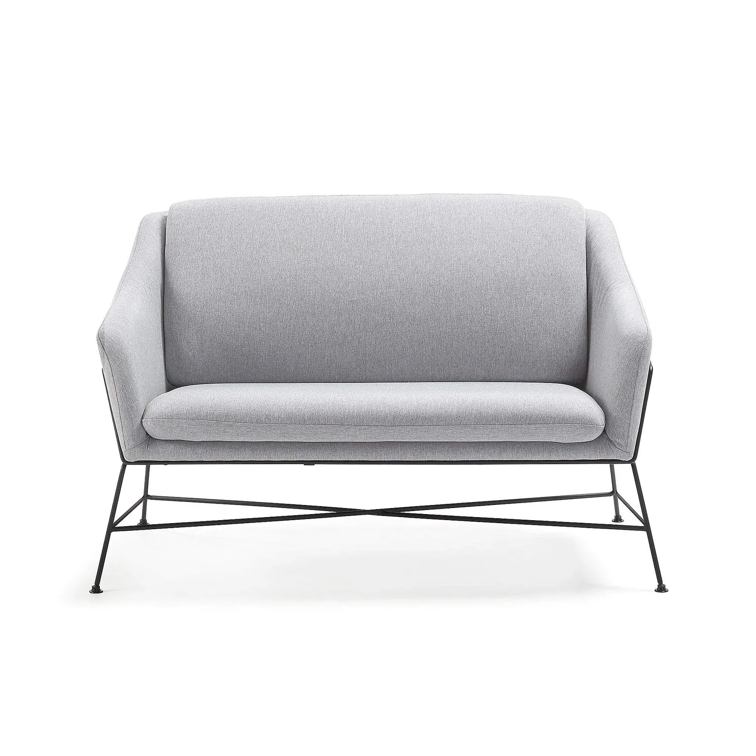 Kave Home Brida 2-Sitzer Sofa 128 cm grau Stahlrahmen