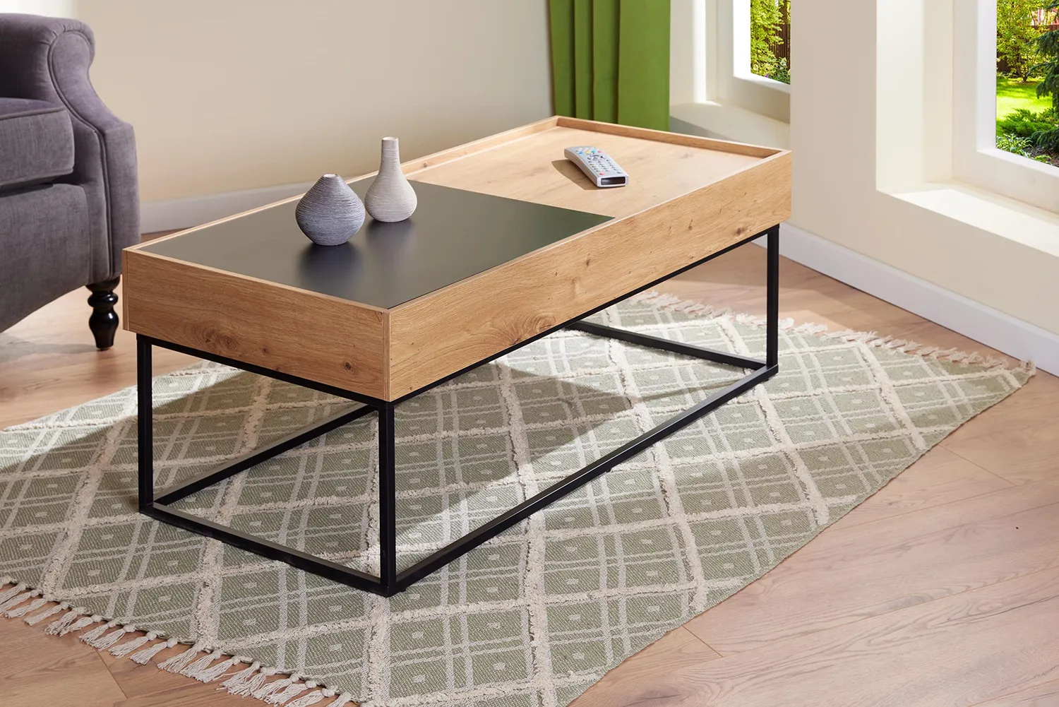 Inter Link Filora Couchtisch Artisan Eiche 110 cm verschiebbar