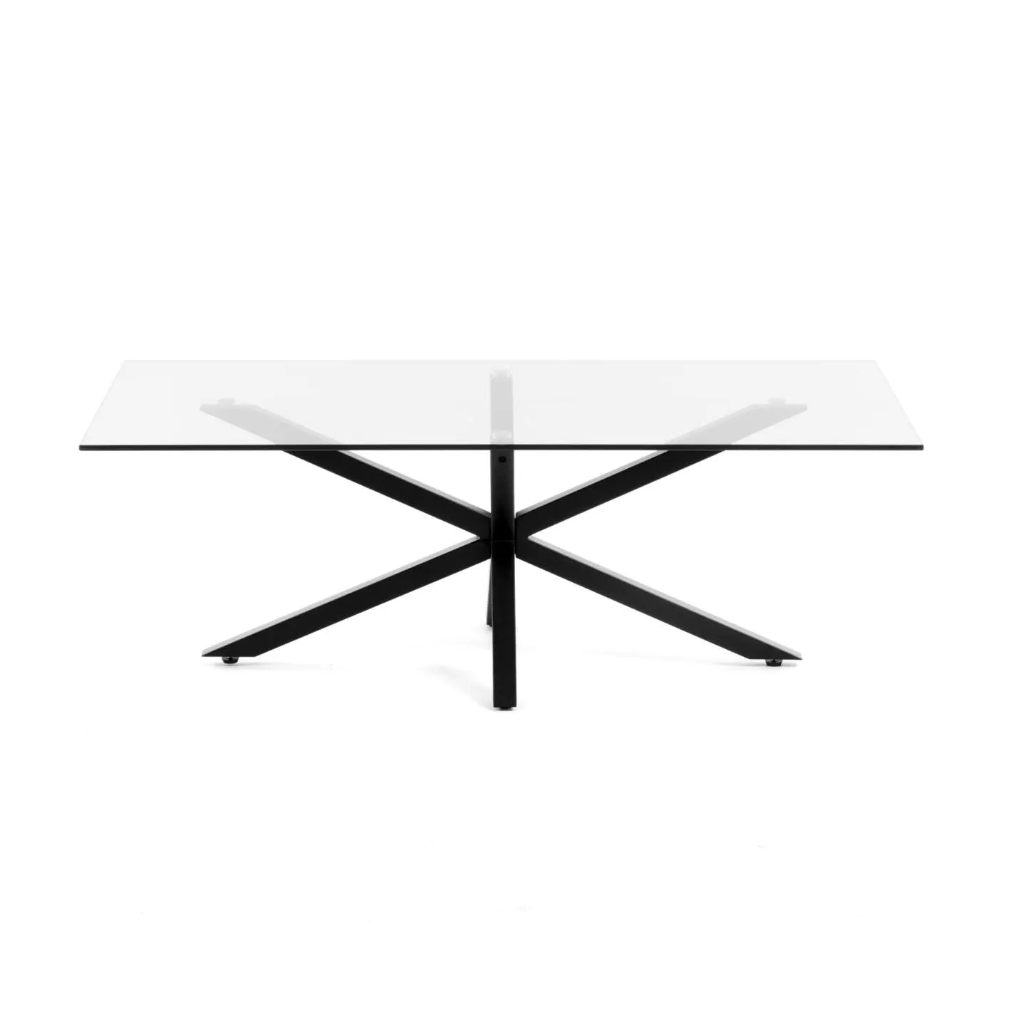 Kave Home Argon Couchtisch 130x70 cm Glas Schwarz