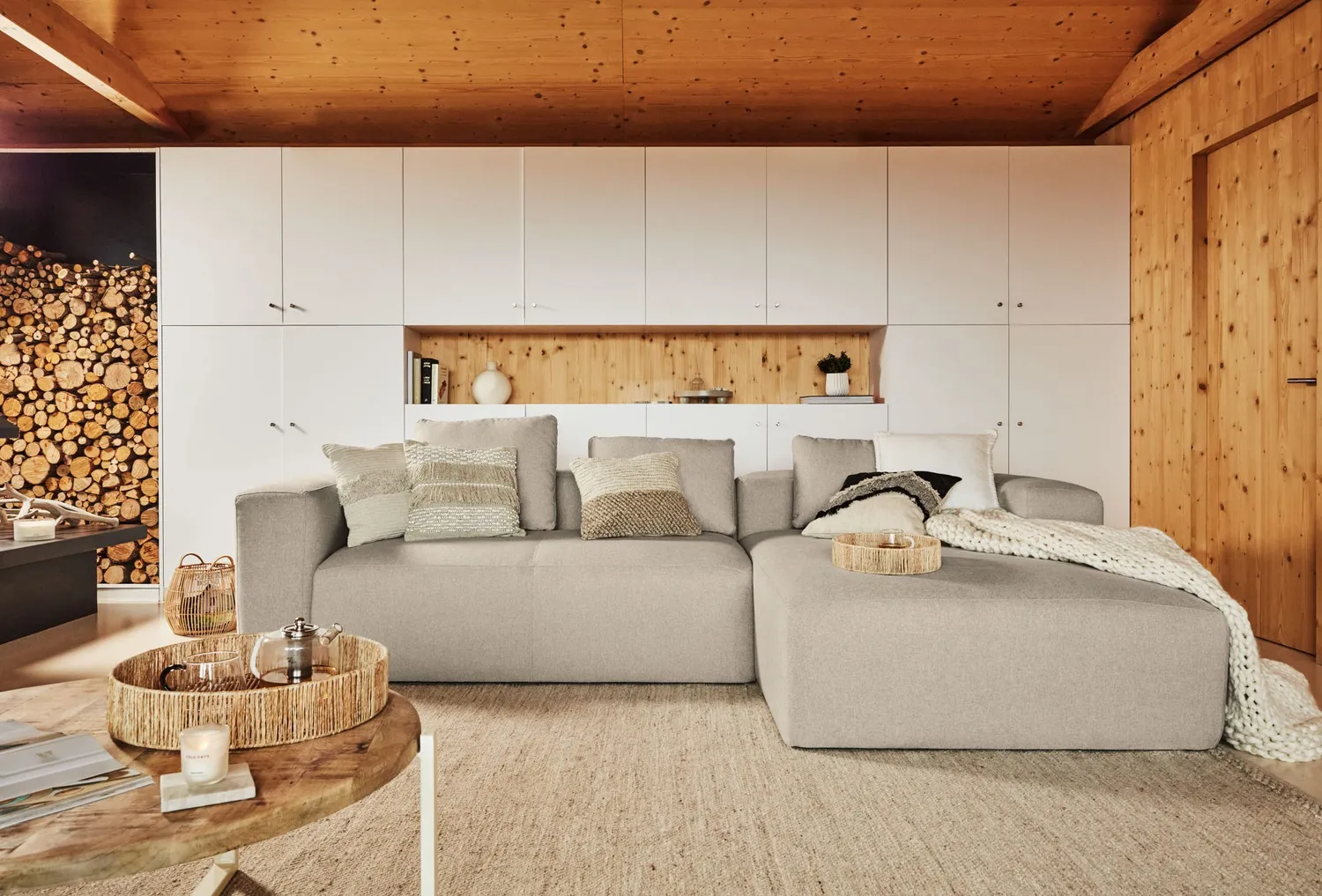 Kave Home Mawenzi Couchtisch Rund 90 cm Mango Weiß
