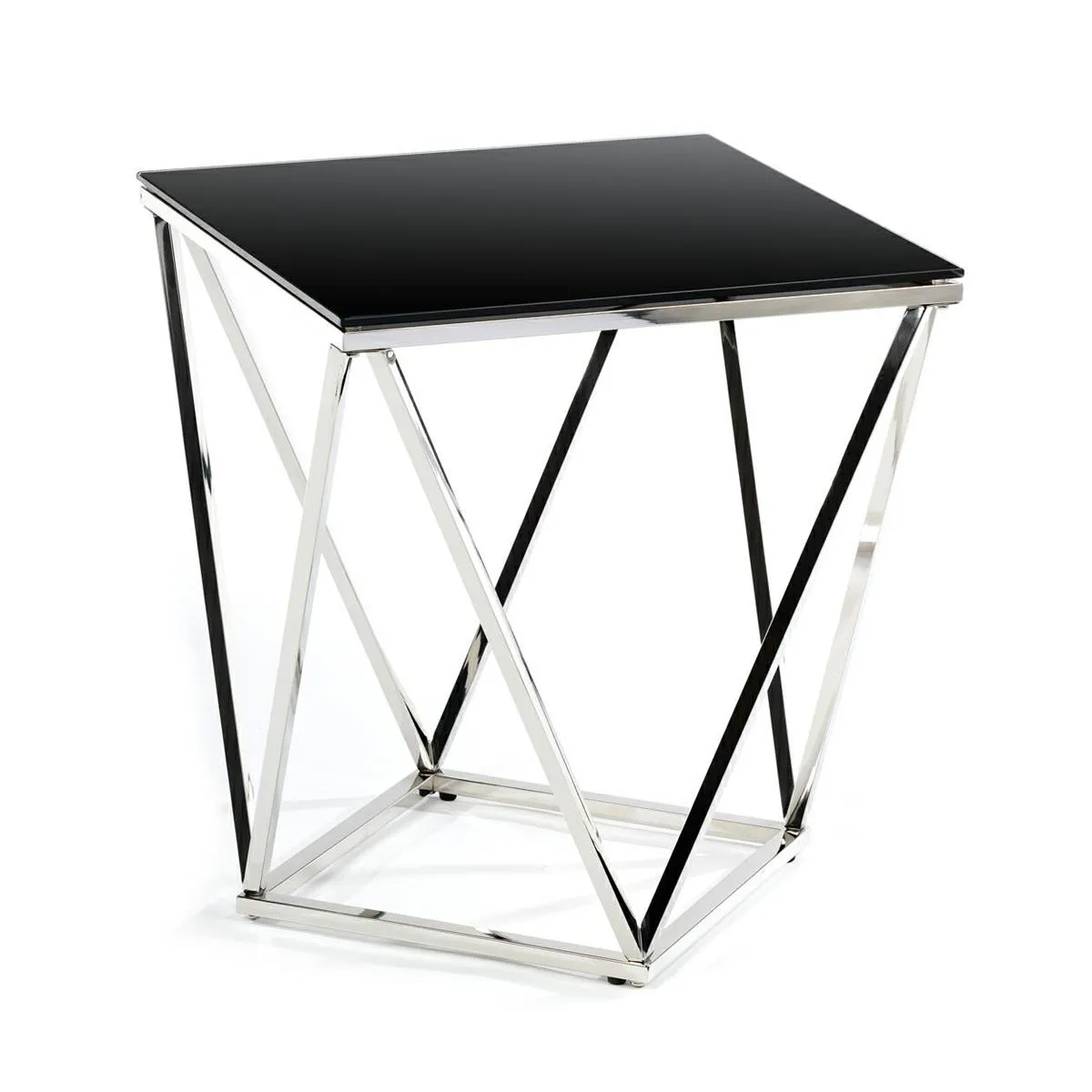 HOWHOMELY Diamanta 50 cm Hilfstisch Glas