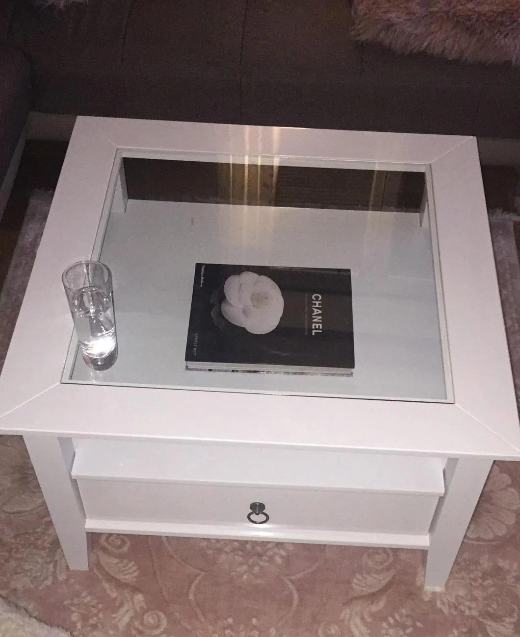 Inter Link Provence 7 Couchtisch Glas mit Schubladen