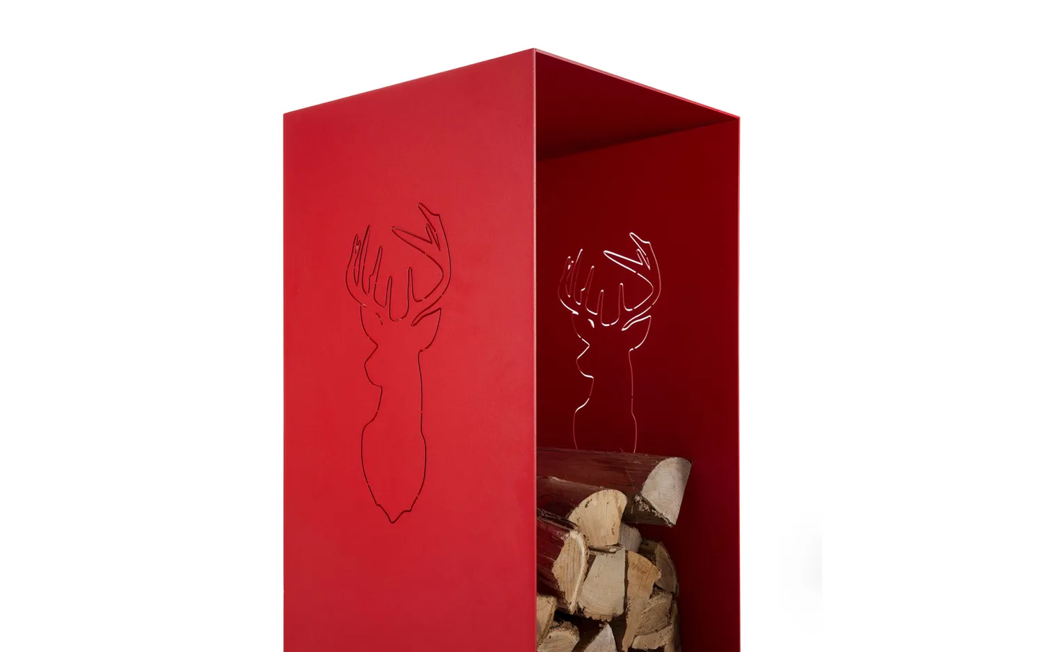 alpina design Catasta Brennholzregal Rot Holz