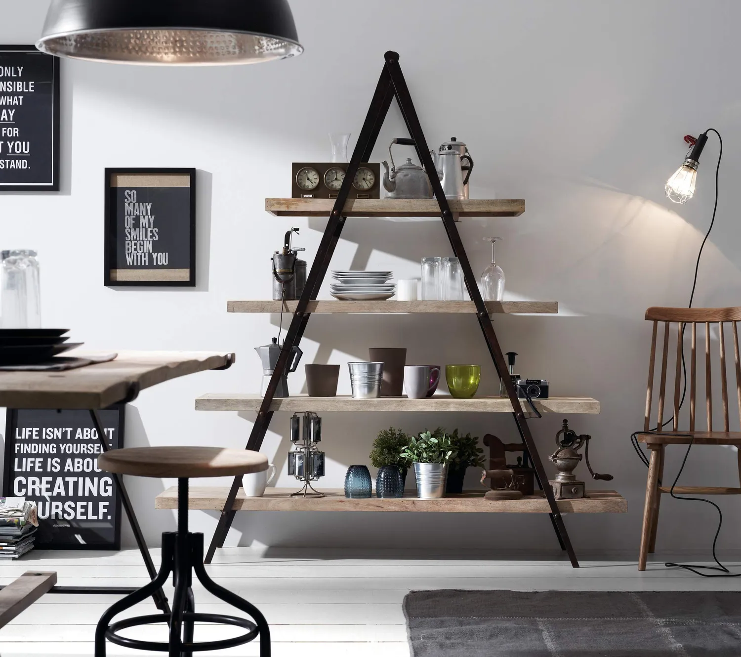 Kave Home Morgan Standregal 160x175 cm Mango Stahl Schwarz