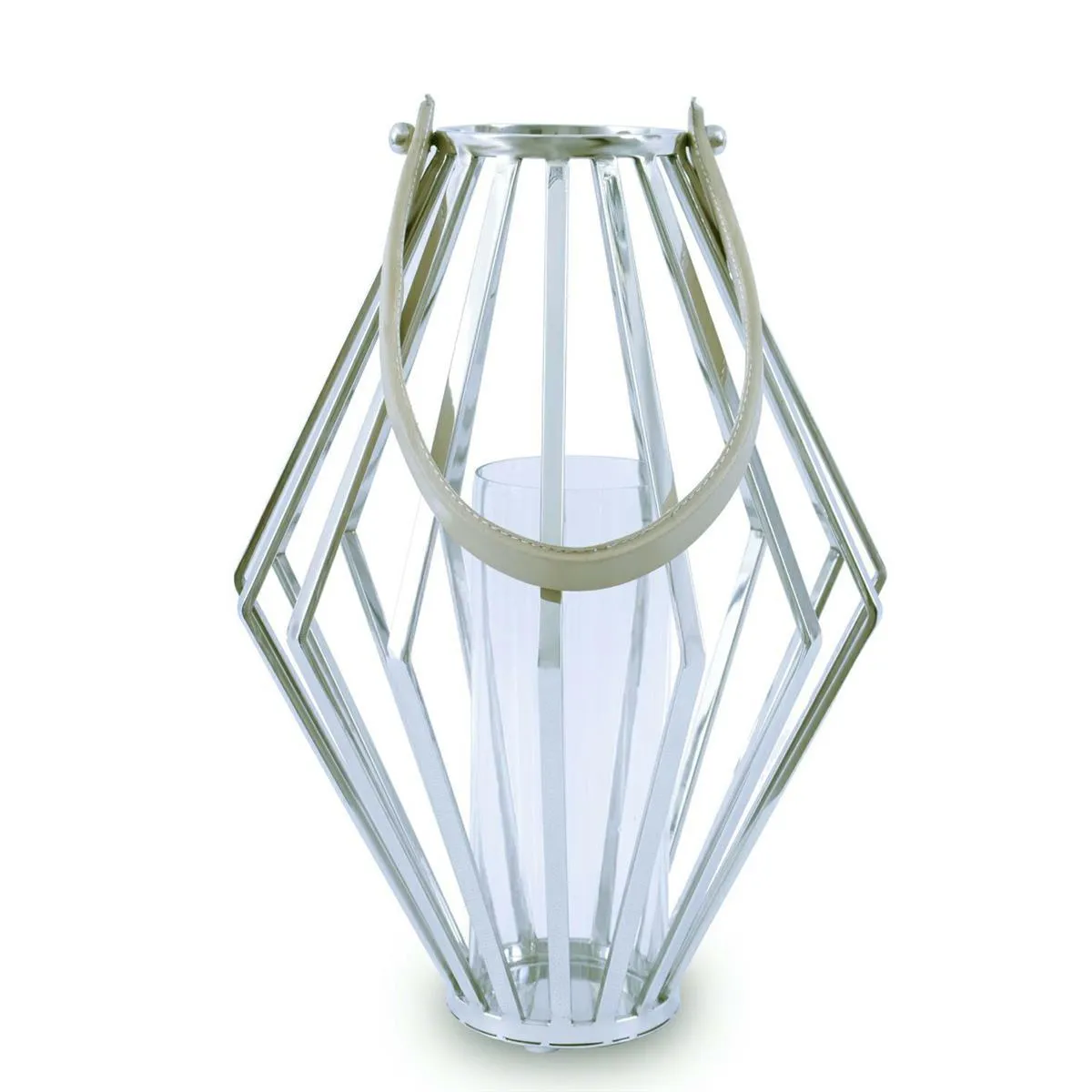 HOWHOMELY Premium geometrische Laterne Edelstahl