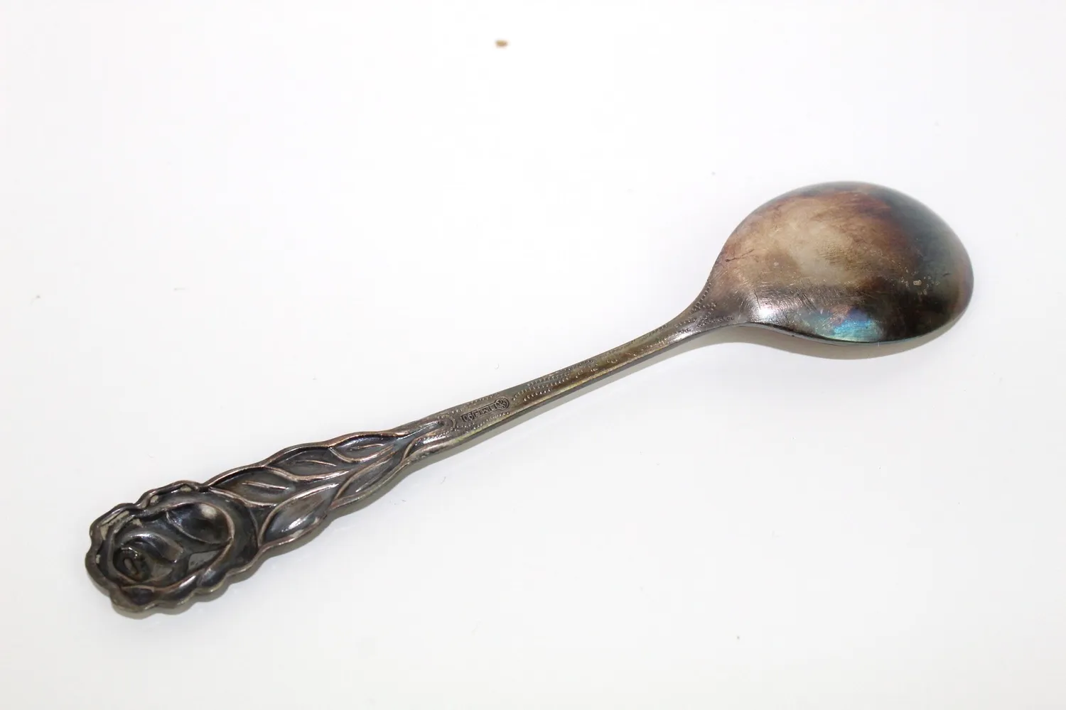 Mon Ami(e) Vintage Sahnelöffel versilbert Rosengriff 13,5 cm