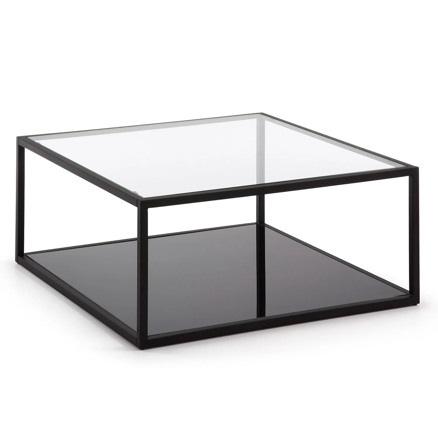 Kave Home Blackhill Couchtisch Glas Stahl
