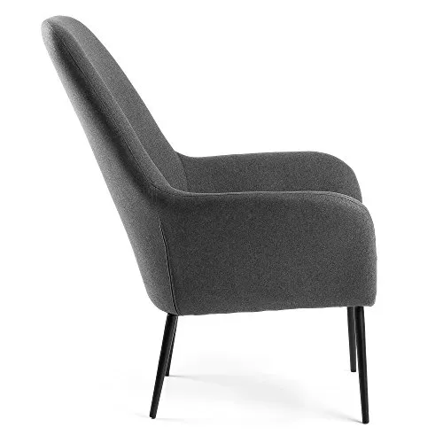 Kave Home Alegria Sessel dunkelgrau Stoff Stahl