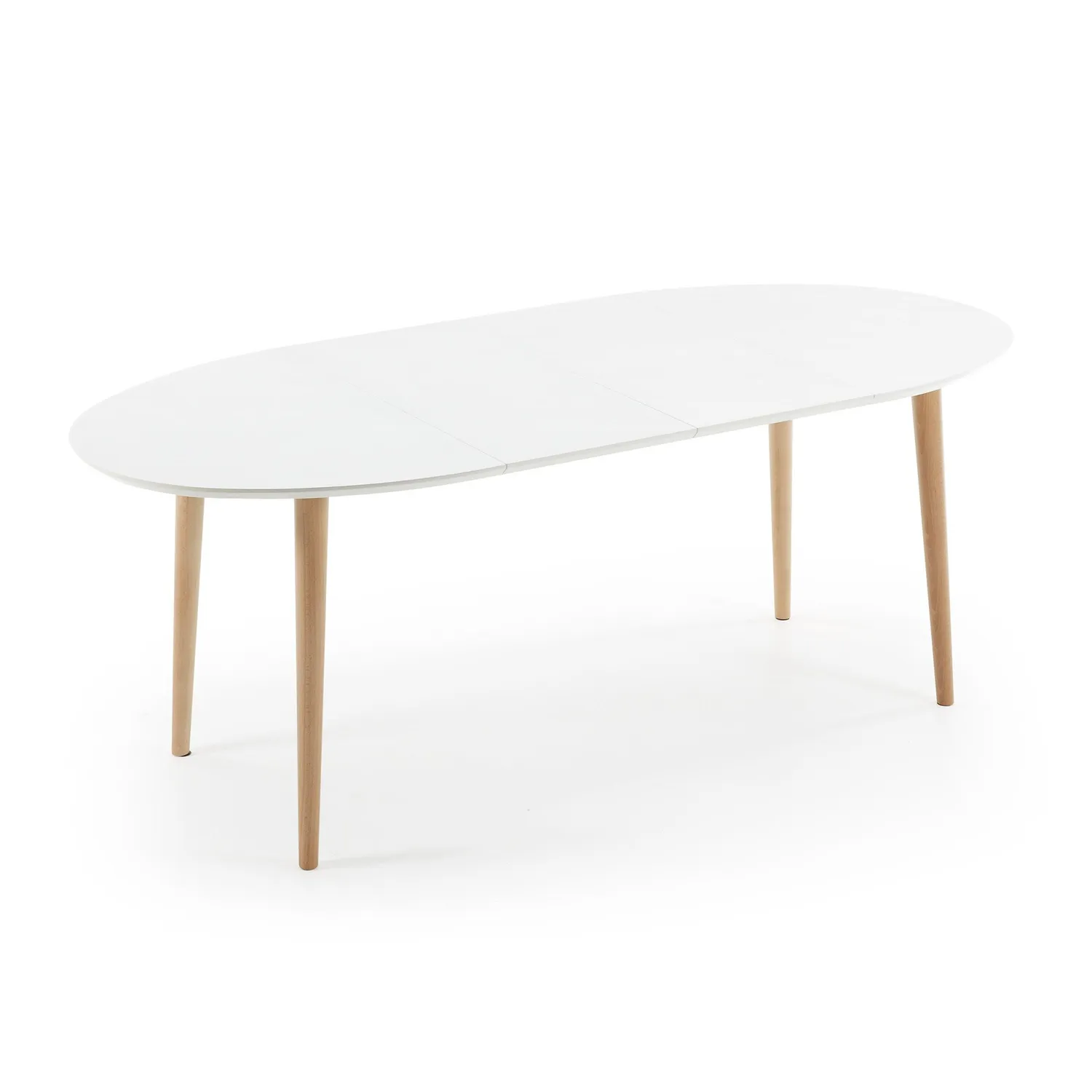 Kave Home Oakland Ausziehtisch oval weiß 120–200 cm
