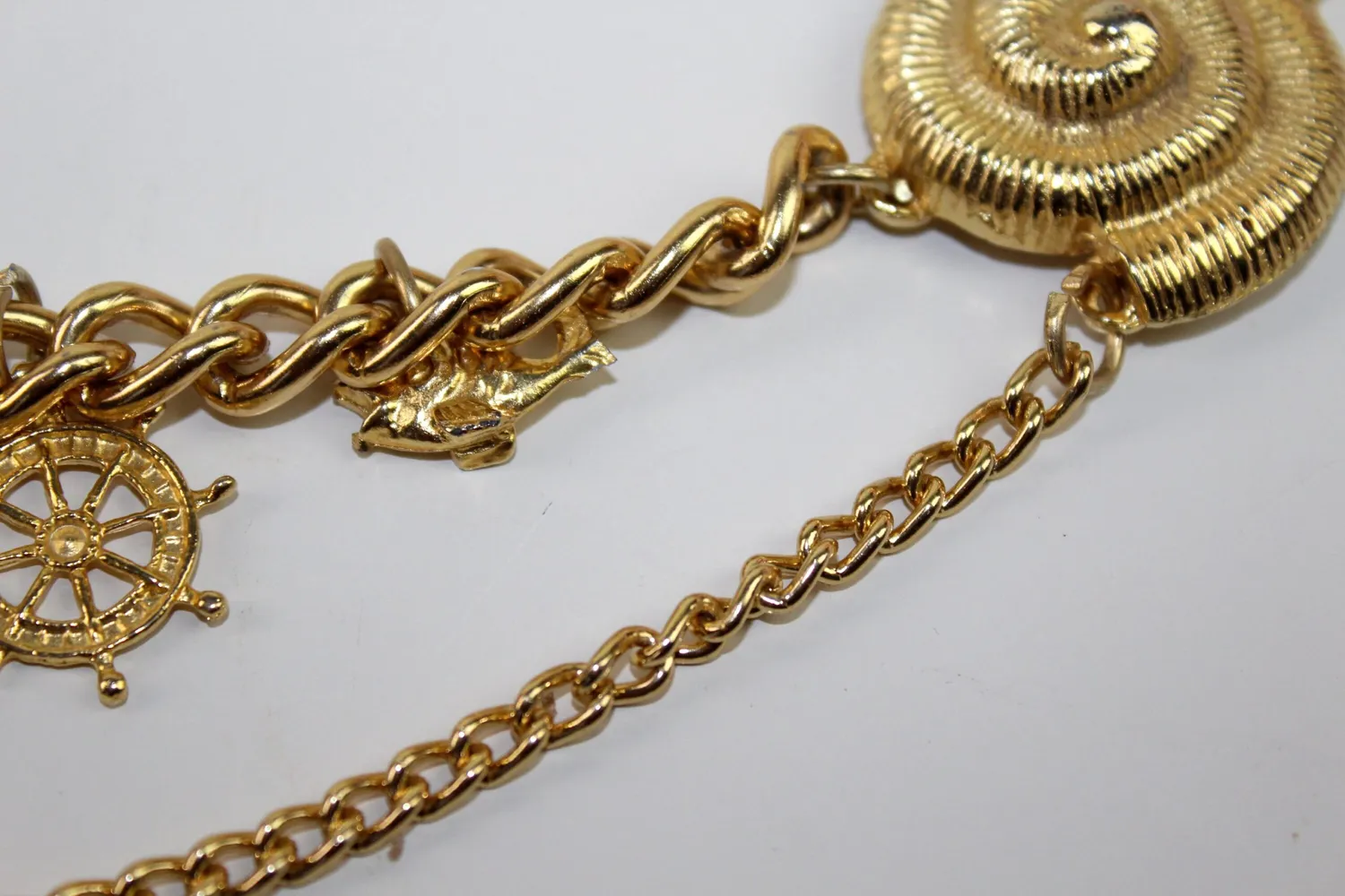 Mon Ami(e) Vintage Maritime Goldene Kette Anker Muschel lang